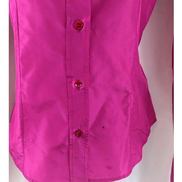 ETRO Pink Fuchsia Silk Button Women's Toop sz 40 Milano - Picture 4 of 9
